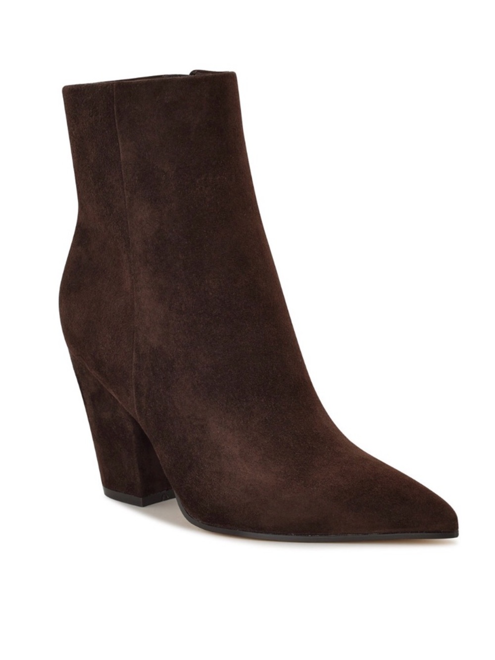 Nine West Dark Brown Suede Pointed Ankle Boot